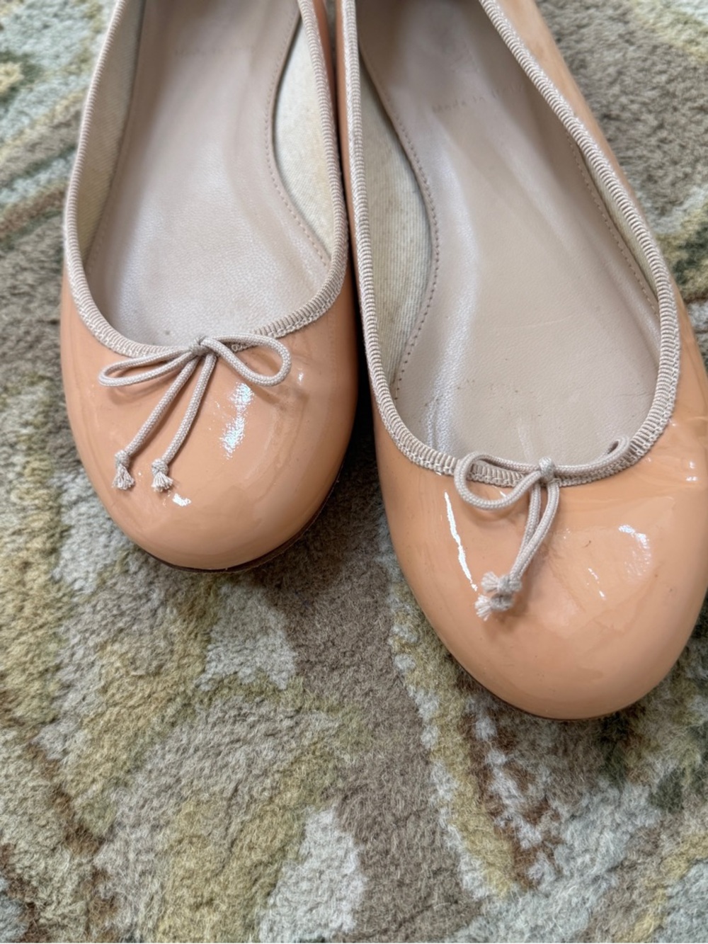 J. Crew Italian Patent Ballet Flats Nude
